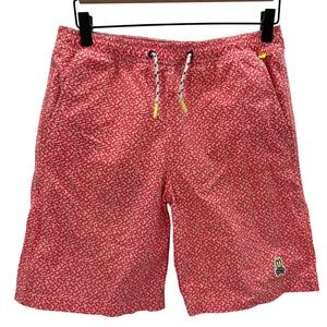 Psycho Bunny Boys‎ Pink Coral Patterned Swim Trunks Shorts Size 14 16